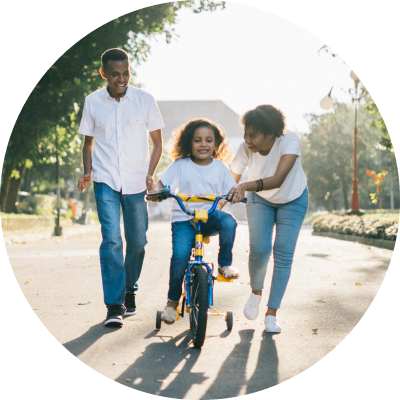 Kid riding a bike