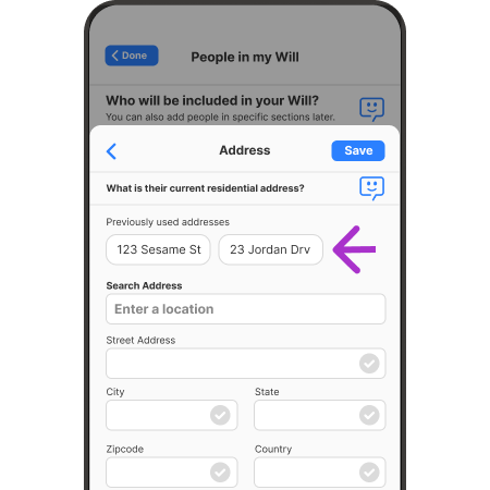 Improved address - Mobile